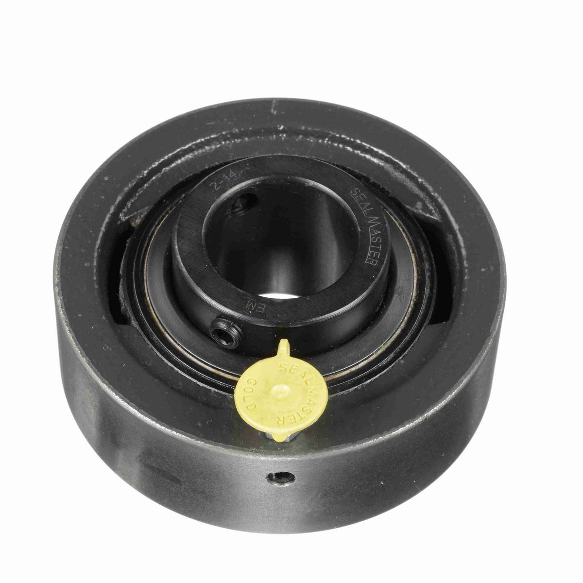 Sealmaster Mounted Cast Iron Cylindrical Cartridge Ball Bearing - 52100 Bearing Steel, Black Oxided - Setscrew Lock - MSC-20