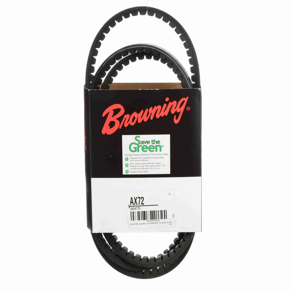 Browning EPDM Notched Belt 98% Efficient - AX72