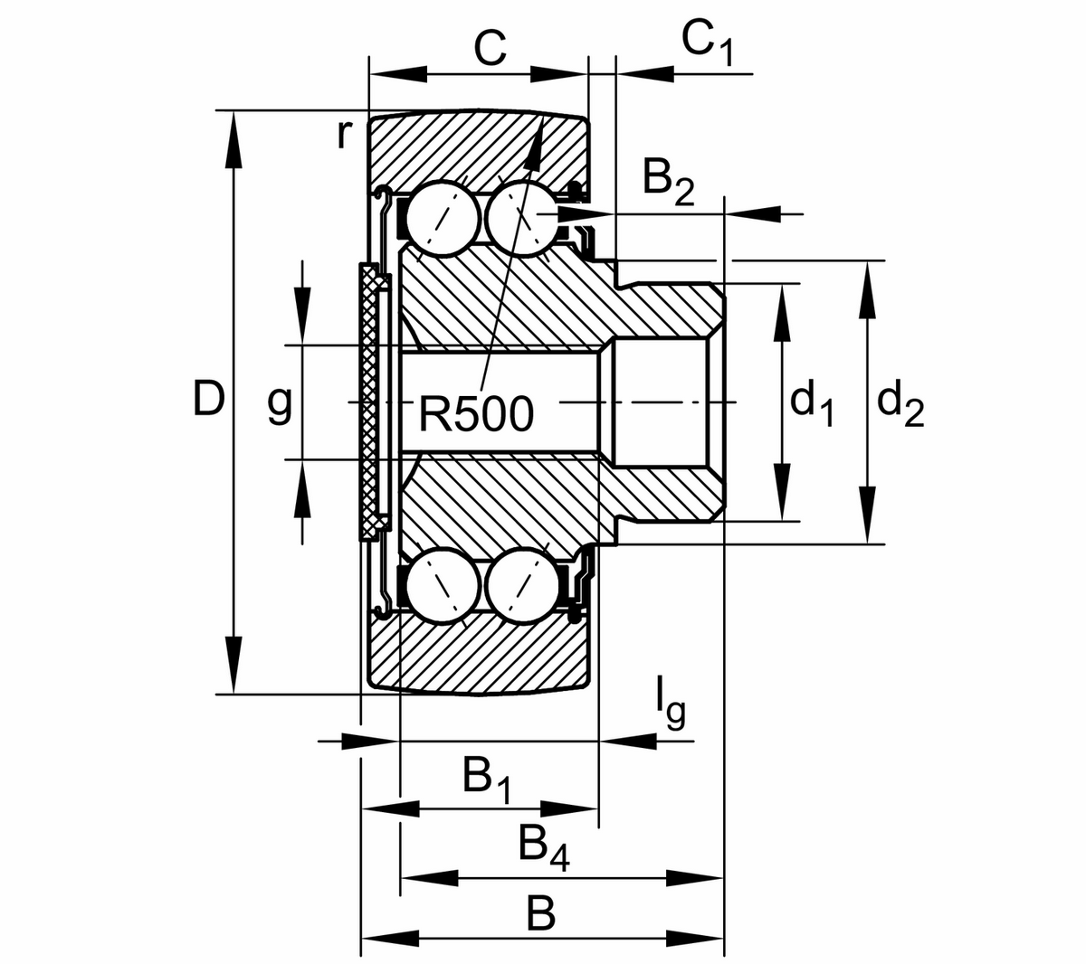 Направляющий ролик с цапфой INA ZL5203-DRS (ZL 5203 KRDU)