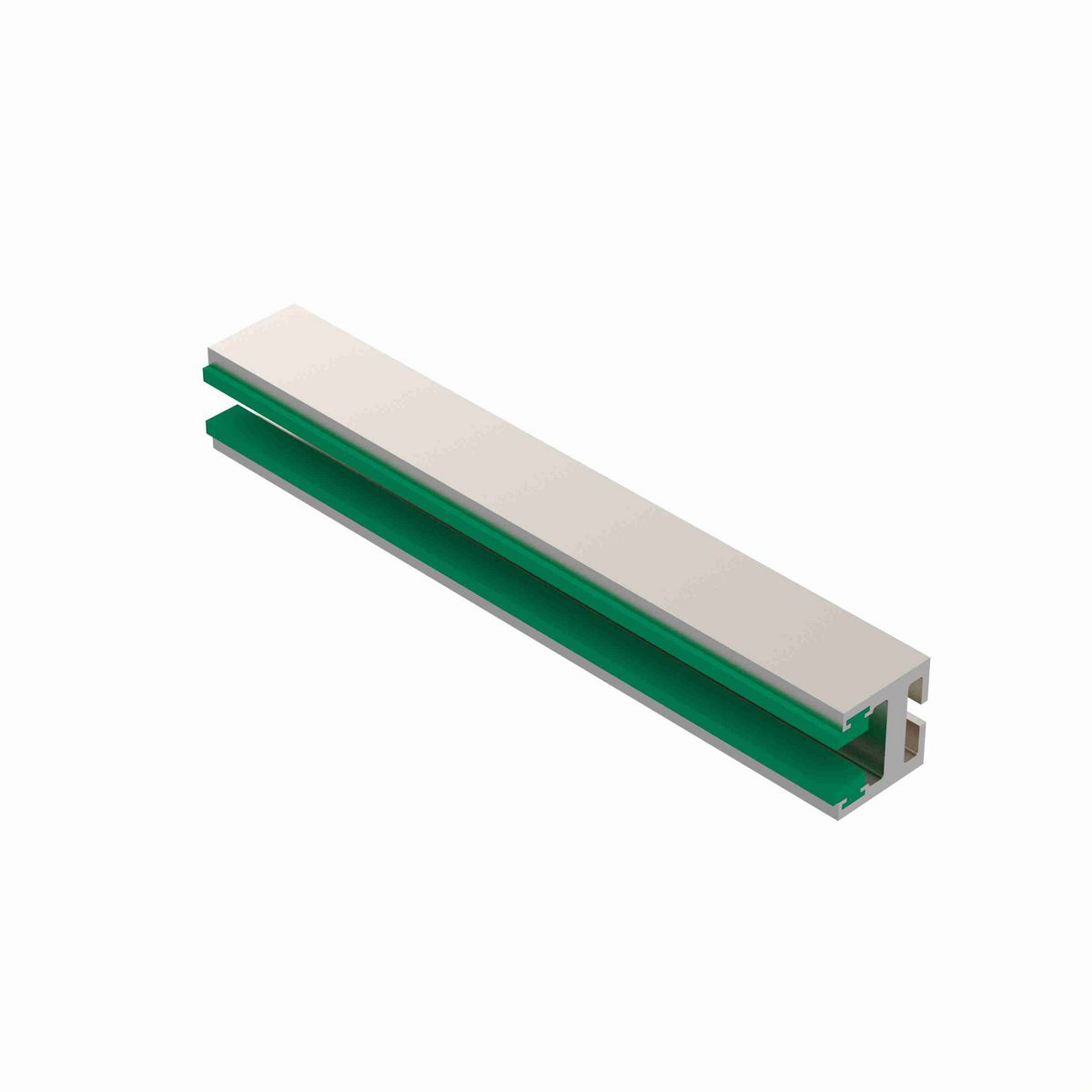 System Plast Chain Guide: 1.37"W X 1.44"H X 120"L Green UHMW-PE - VG-340-80-10
