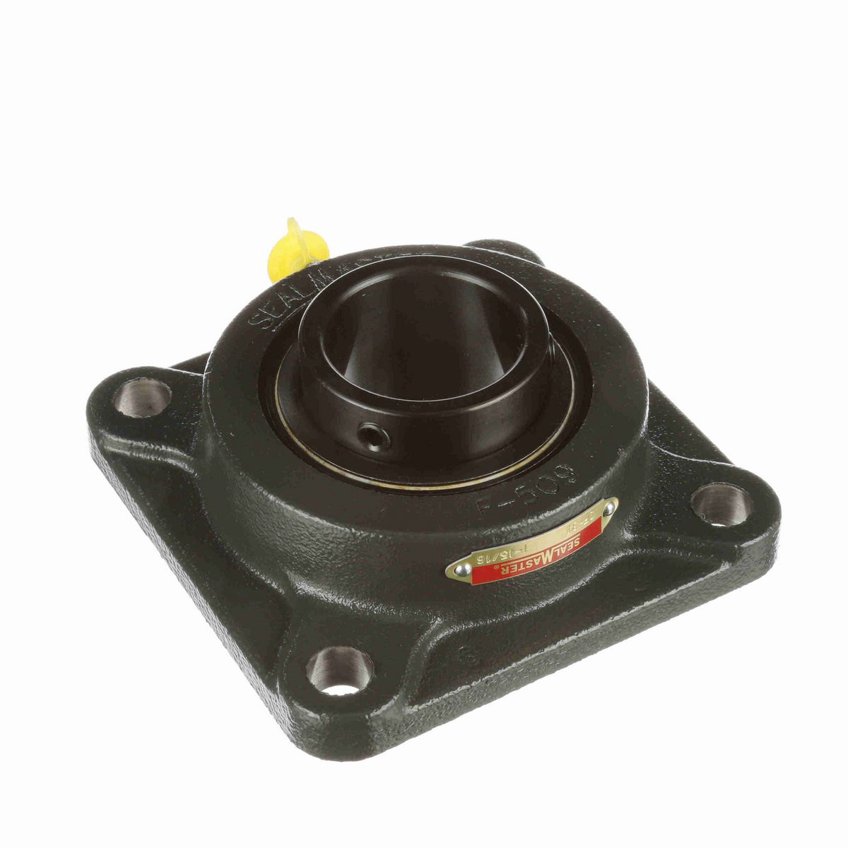 Sealmaster Mounted Cast Iron Four Bolt Flange Ball Bearing - 52100 Bearing Steel, Black Oxided - Setscrew Lock - SF-31