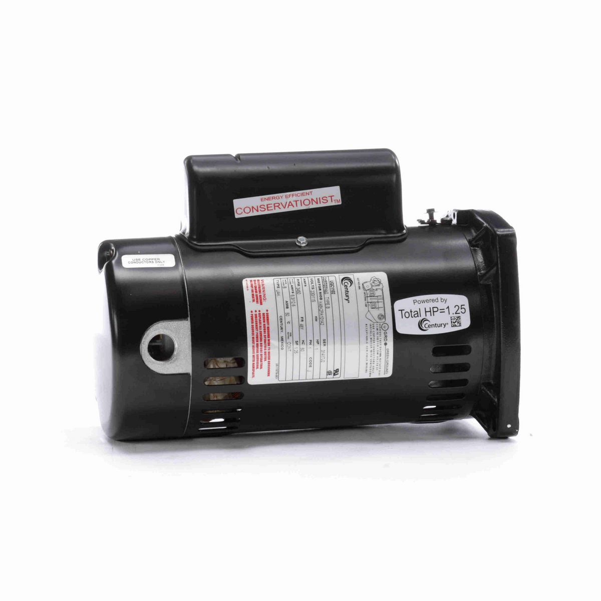 Century Pool Pump Motor, 1 HP, 1 Ph, 60 Hz, 230/115 V, 3600 RPM, 48Y Frame, ODP - UQC1102