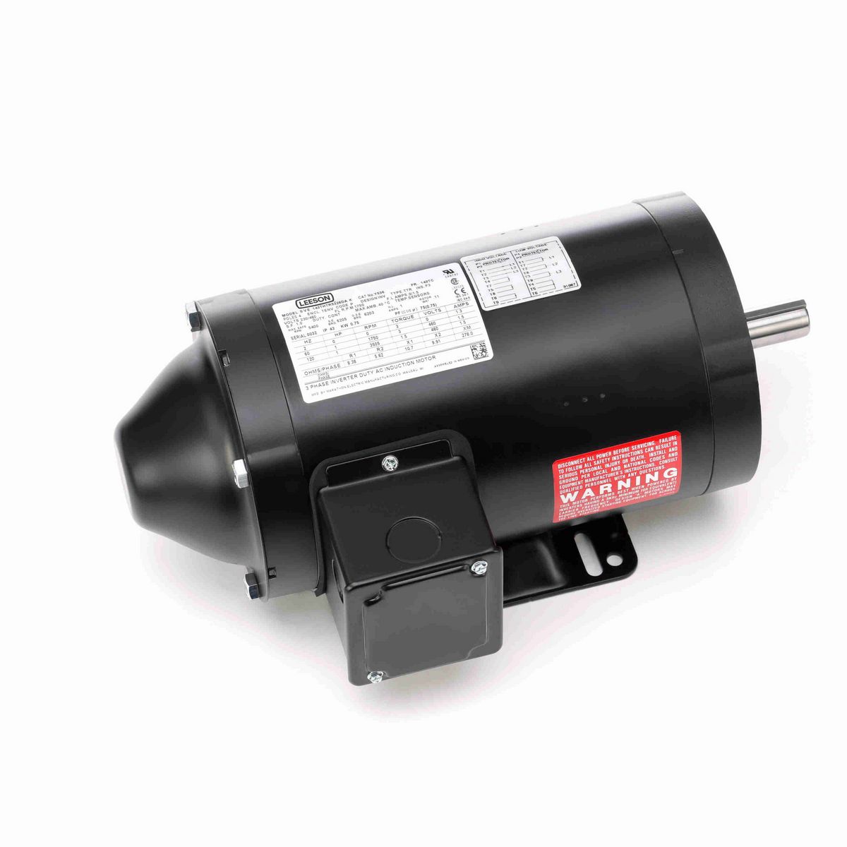LEESON Speed Ratio Motor, 1 HP, 3 Ph, 60 Hz, 230/460 V, 1800 RPM, 143TC Frame, TENV - Y536