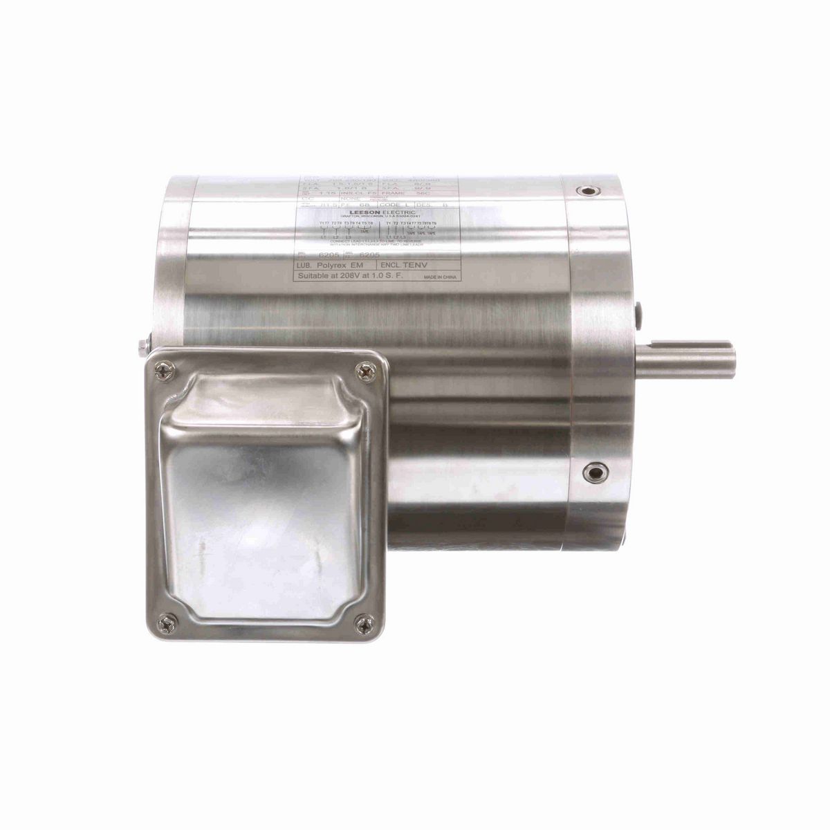 LEESON SST Duck™ General Purpose Motor, 0.50 & 0.33 HP, 3 Ph, 60 & 50 Hz, 230/460 & 190/380 V, 1800 & 1500 RPM, 56C Frame, TENV - 191205.00