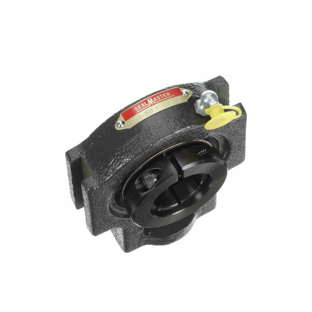 Sealmaster Mounted Cast Iron Wide Slot Take Up Ball Bearing - 52100 Bearing Steel, Black Oxided - Concentric Lock - MST-20T