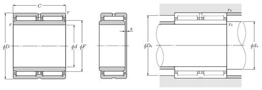 Игольчатый подшипник с массивными кольцами с внутренним кольцом NTN NA6908R