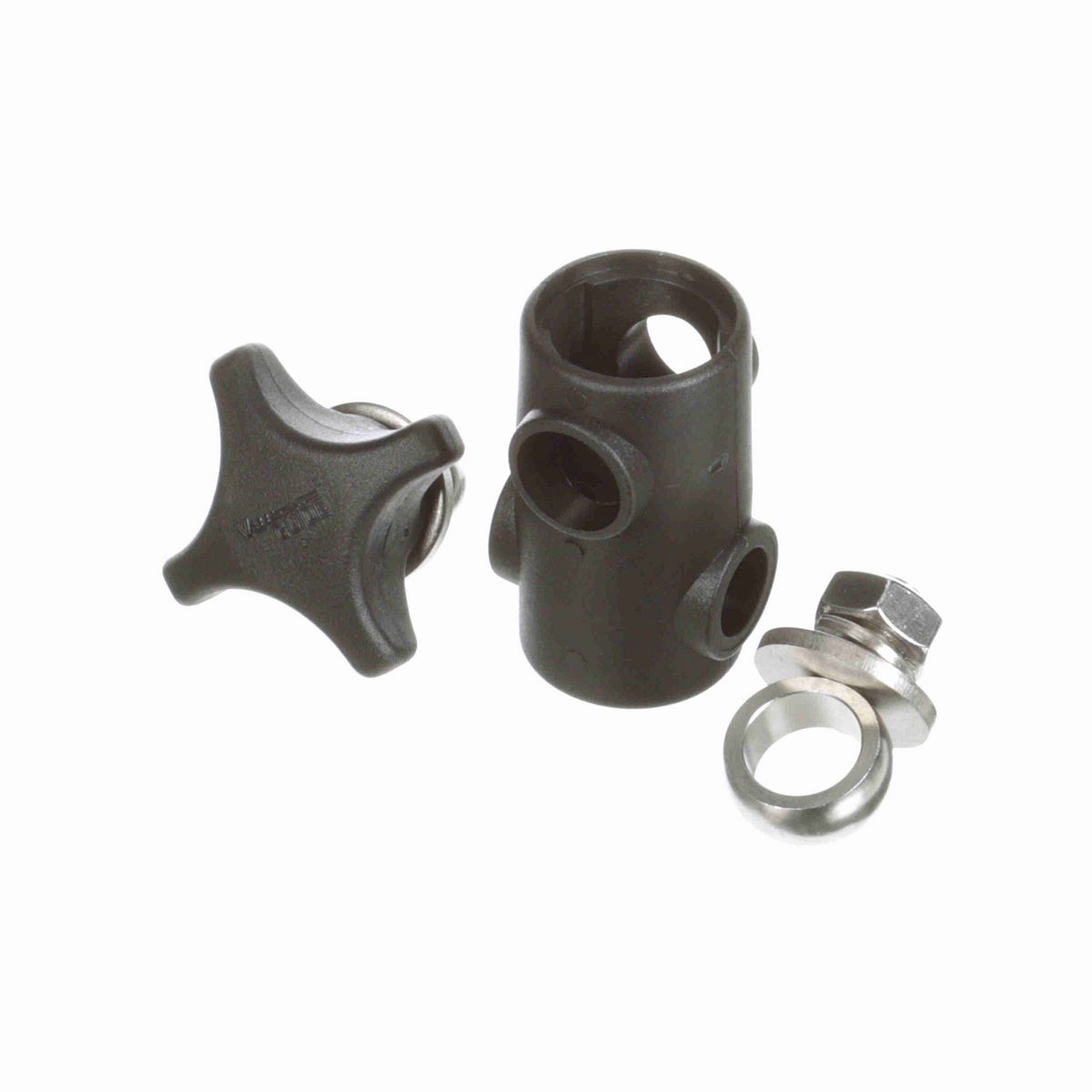 System Plast Cross Block for 1/2-in round x 5/8-in round w/ 1 Knob and 1 Nut - VG-621NK-12-58