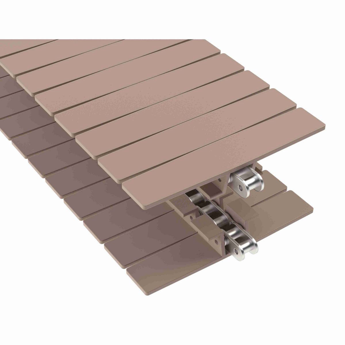 Rexnord 1873TAB Side-flexing Solid Top, Material: Tan Low Friction, Width: 7.5in, Pitch: 1.5in - LF1873SSK750