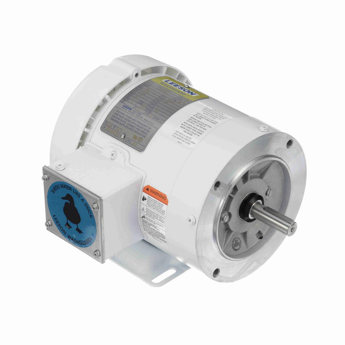 LEESON White Duck™ General Purpose Motor, 0.50 HP, 3 Ph, 60 Hz, 575 V, 1800 RPM, 56C Frame, TEFC - 112483.00