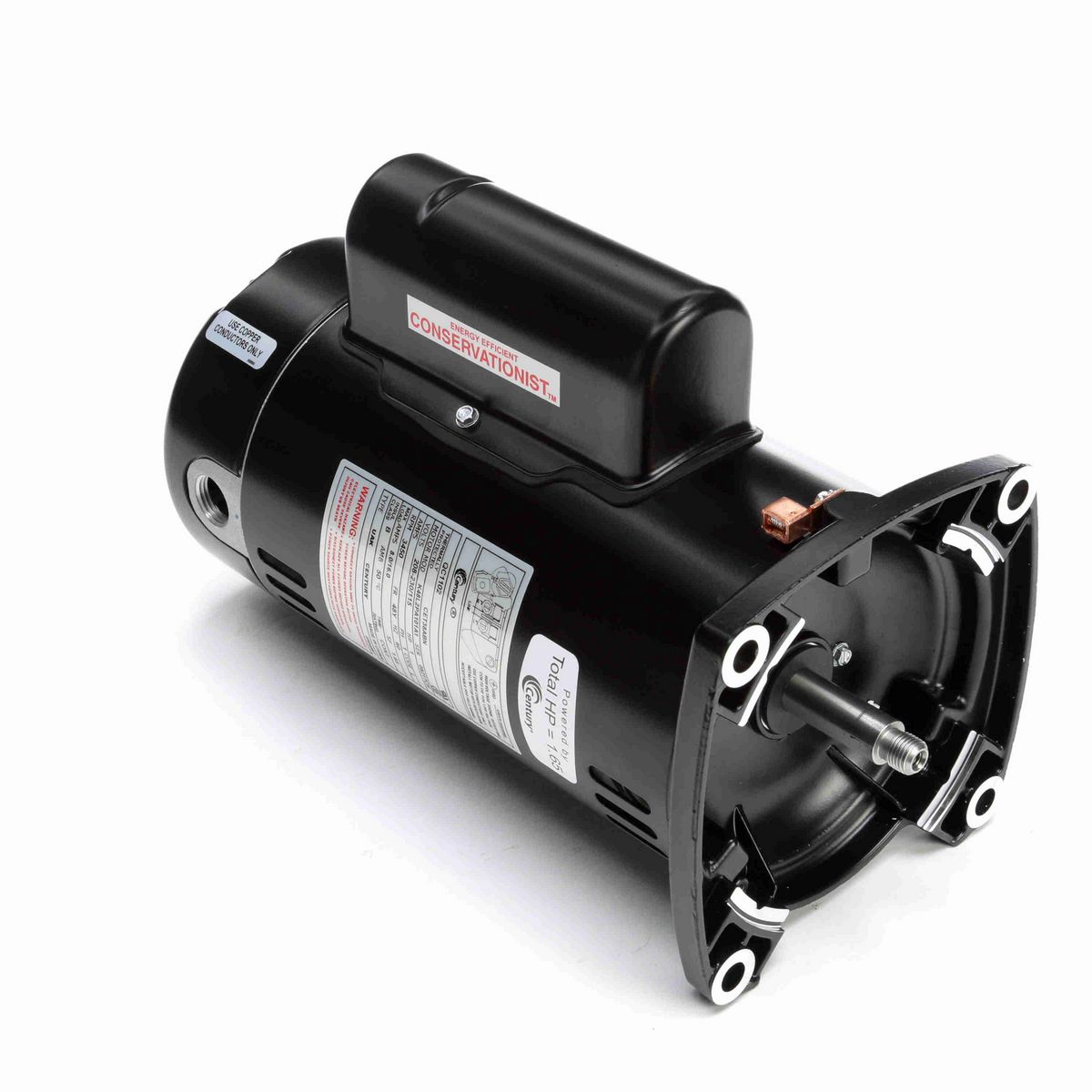 Century Pool Pump Motor, 1 HP, 1 Ph, 60 Hz, 208-230/115 V, 3600 RPM, 48Y Frame, ODP - QC1102
