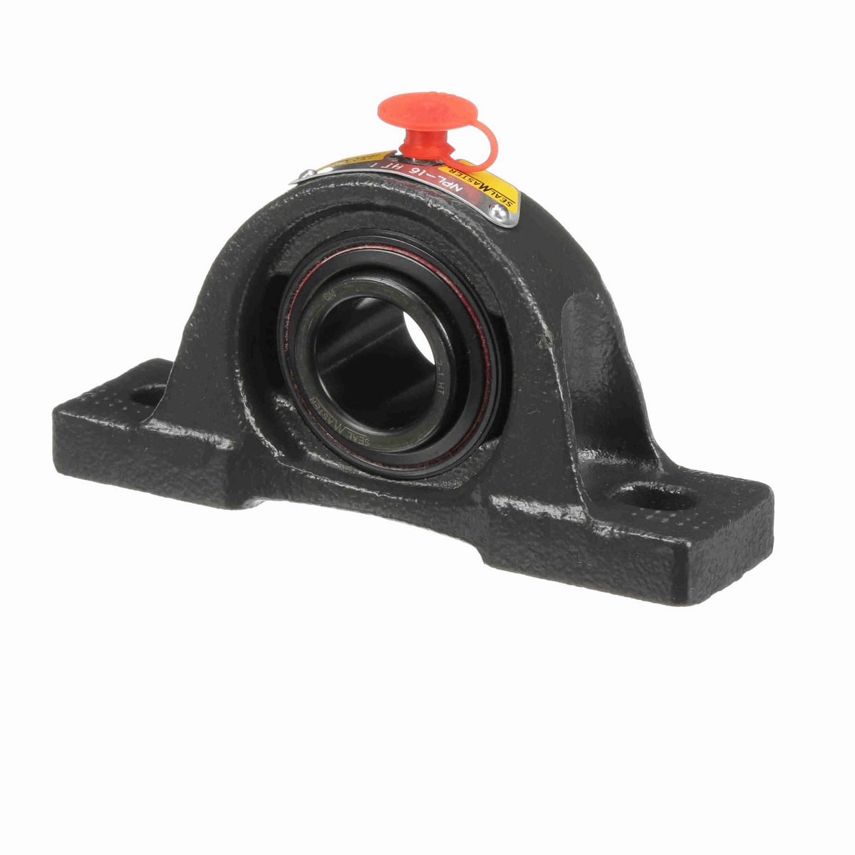 Sealmaster Mounted Cast Iron Two Bolt Low Base Pillow Block Ball Bearing - 52100 Bearing Steel, Black Oxided - Setscrew Lock - High Temperature - NPL-16 HT