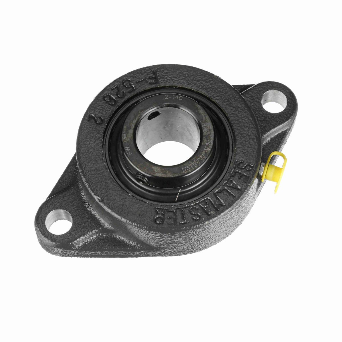 Sealmaster Mounted Cast Iron Two Bolt Flange Ball Bearing - 52100 Bearing Steel, Black Oxided - Setscrew Lock - SFT-20C