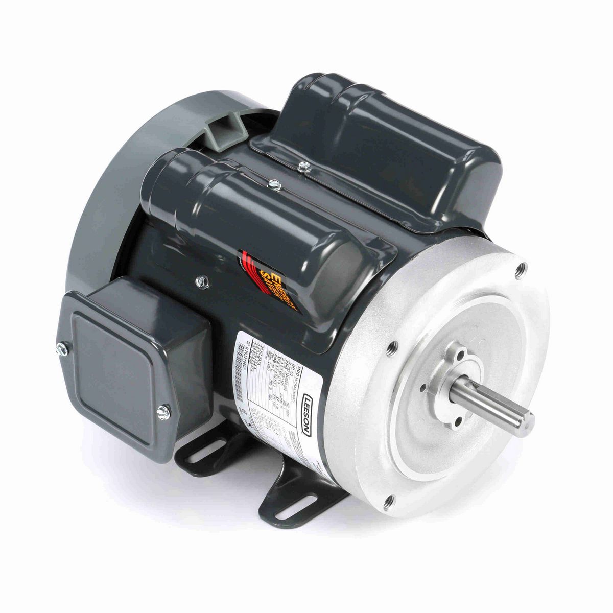 LEESON General Purpose Motor, 0.33 HP, 1 Ph, 60 Hz, 100-120/200-240 V, 1800 RPM, 56C Frame, TEFC - E255