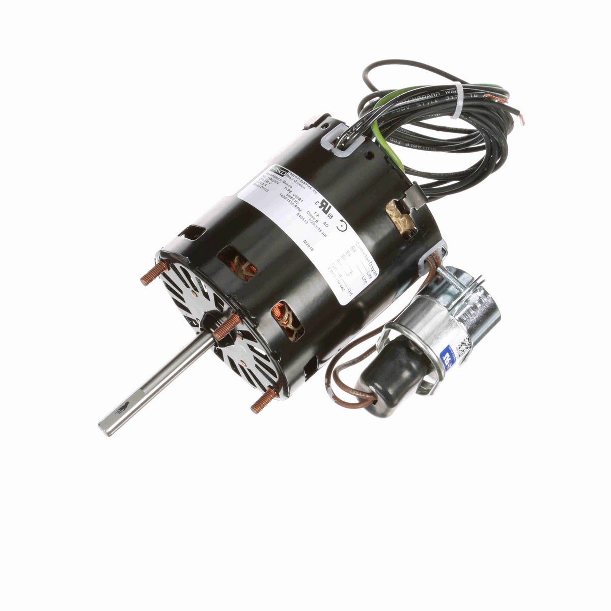 FASCO OEM Replacement Motor, 1/20-1/15 HP, 1 Ph, 50 Hz, 208-230 V, 1400/1550 RPM, 1 Speed, 3.3" Diameter, OAO - D1123