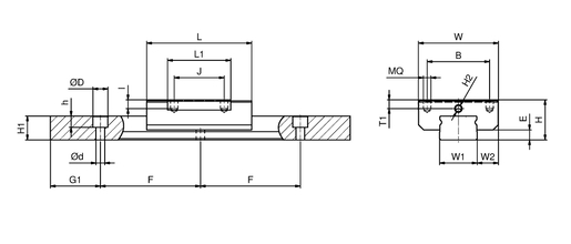 Миниатюрная направляющая система узкого типа SNR LGMX12BL10BBL02000NZ1-1-0-10.0N