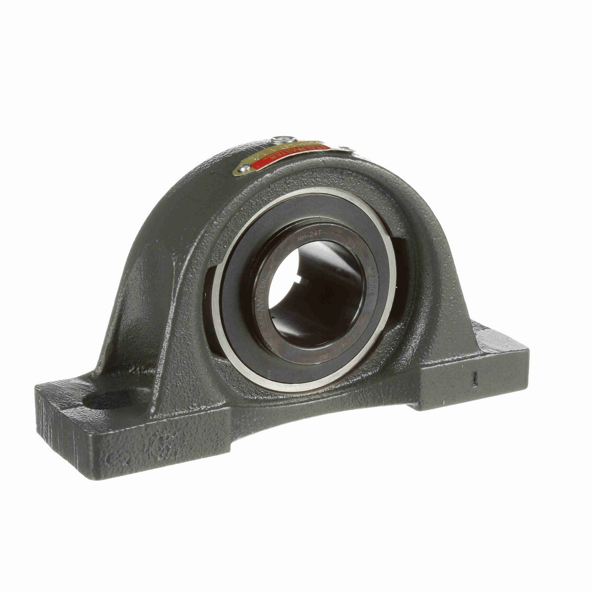 Sealmaster Mounted Cast Iron Two Bolt Pillow Block Ball Bearing - 52100 Bearing Steel, Black Oxided - Concentric Lock - NPMH-24T