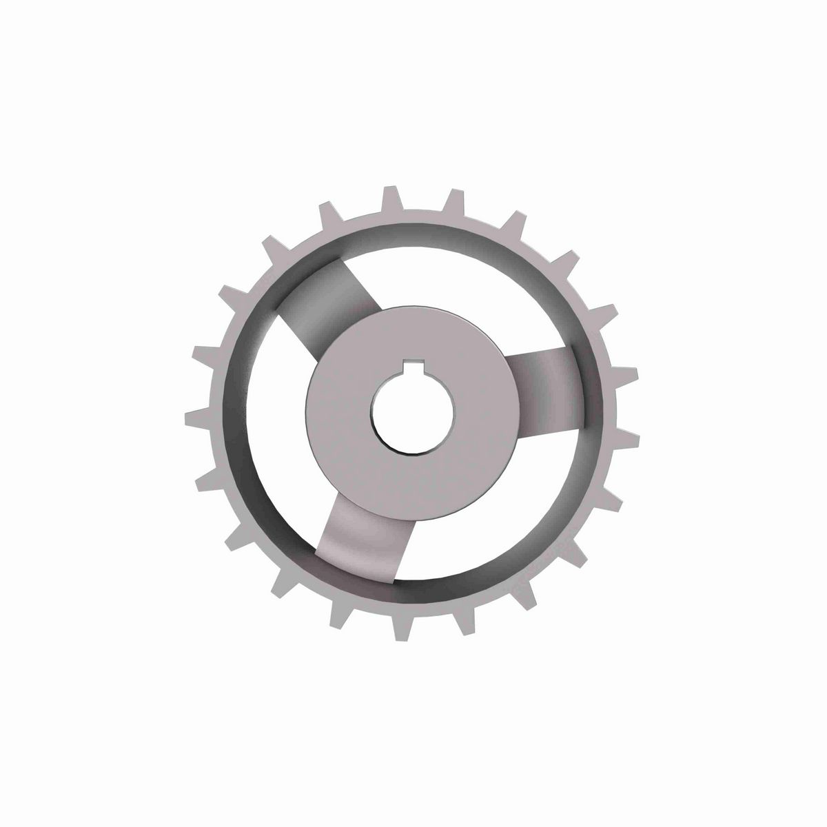 Rexnord 821 Series Solid One Piece Cast Iron Sprocket with 21 Teeth and a 1in Round Shaft-Ready Bore with Keyway & Setscrew - 401-308-5