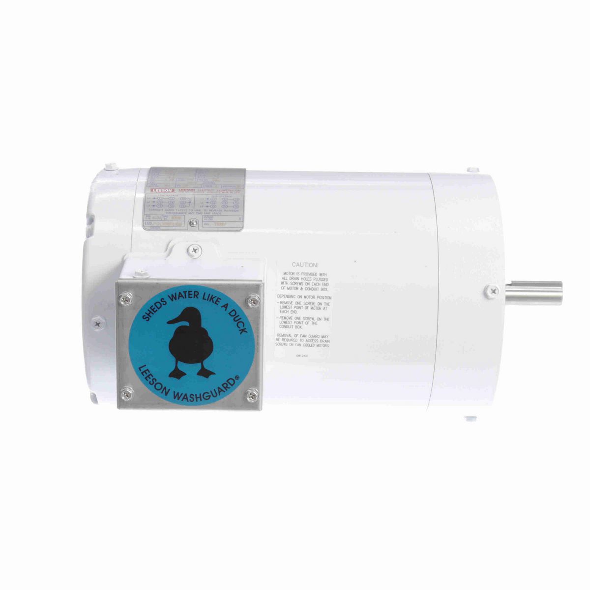 LEESON White Duck™ General Purpose Motor, 1.50 HP, 3 Ph, 60 Hz, 230/460 V, 3600 RPM, 56C Frame, TENV - 113024.00