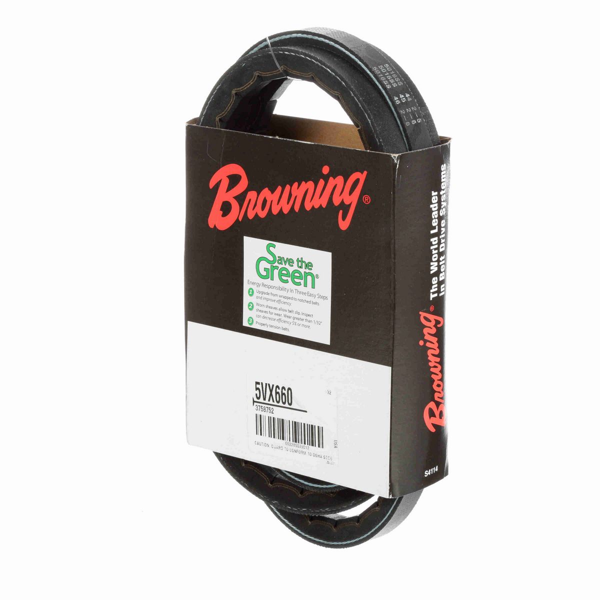 Browning EPDM Notched Belt 98% Efficient - 5VX660