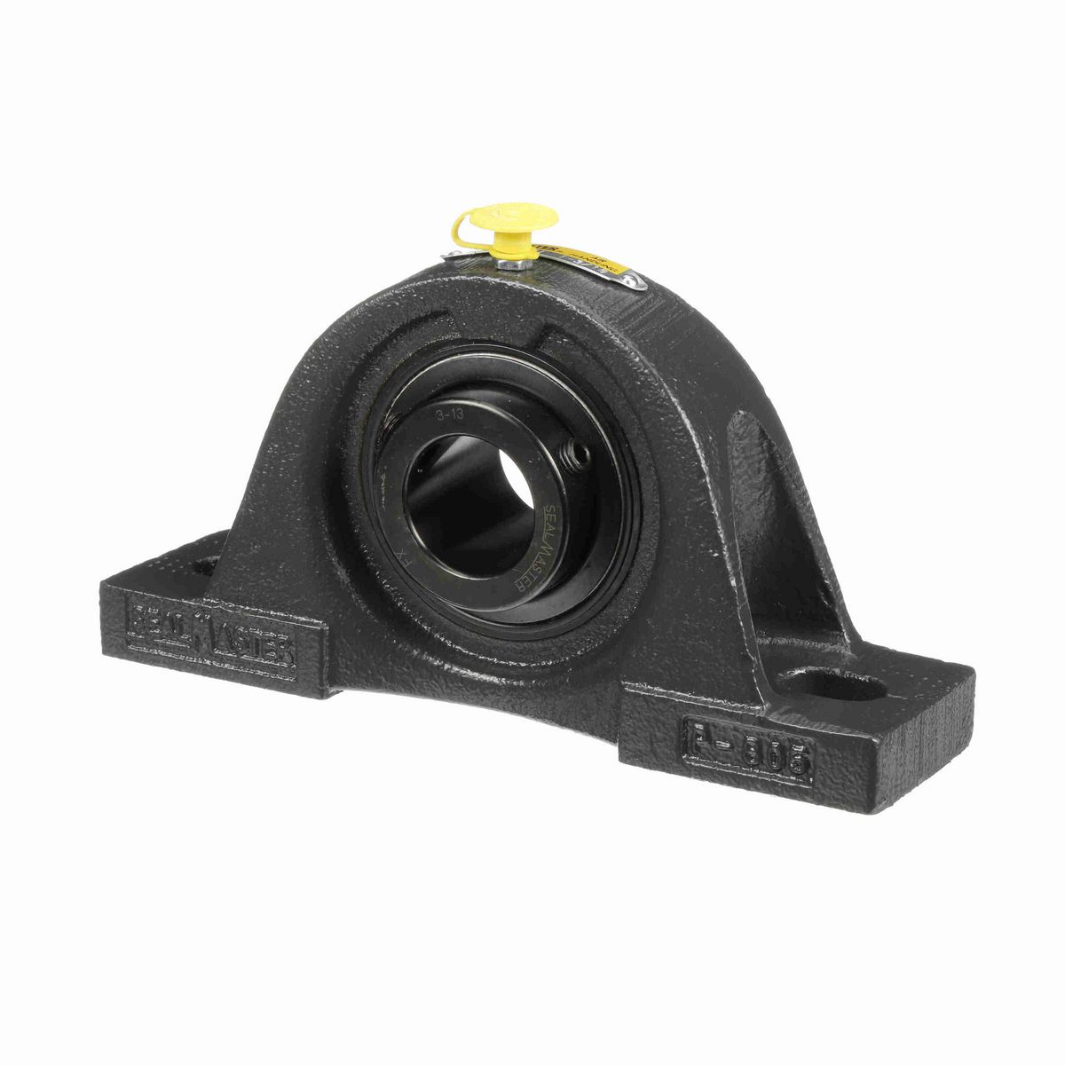 Sealmaster Mounted Cast Iron Two Bolt Pillow Block Ball Bearing - 52100 Bearing Steel, Black Oxided - Setscrew Lock - Air Handling Housing Fit, Noise Tested - SPM-19 CXU