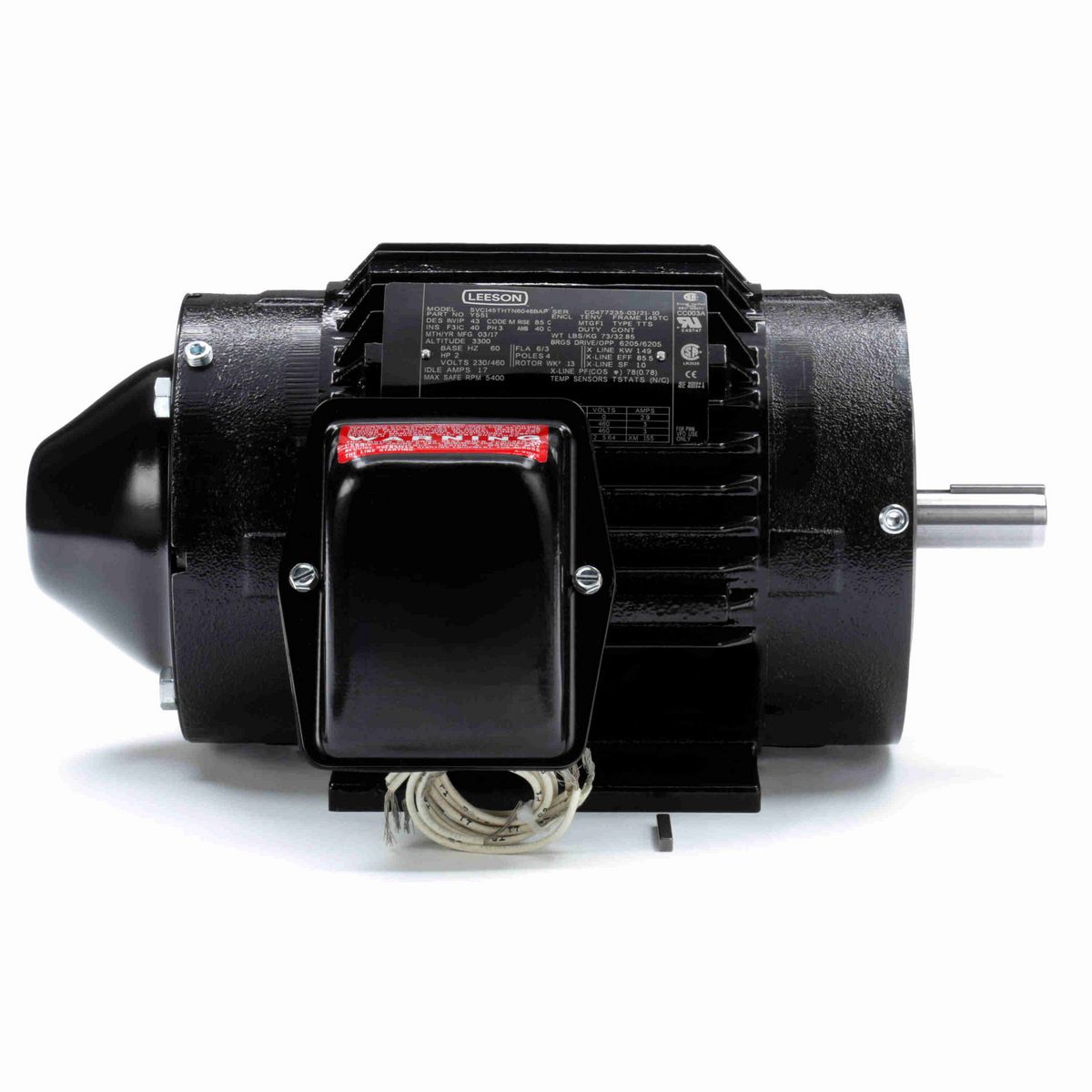 LEESON Speed Ratio Motor, 2 HP, 3 Ph, 60 Hz, 230/460 V, 1800 RPM, 145TC Frame, TENV - Y551