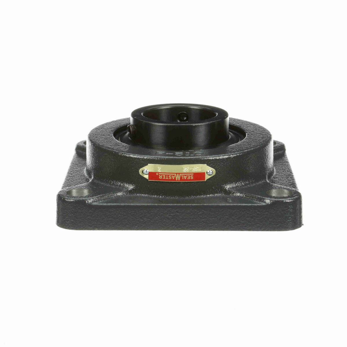 Sealmaster Mounted Cast Iron Four Bolt Flange Ball Bearing - 52100 Bearing Steel, Black Oxided - Setscrew Lock - MSF-32