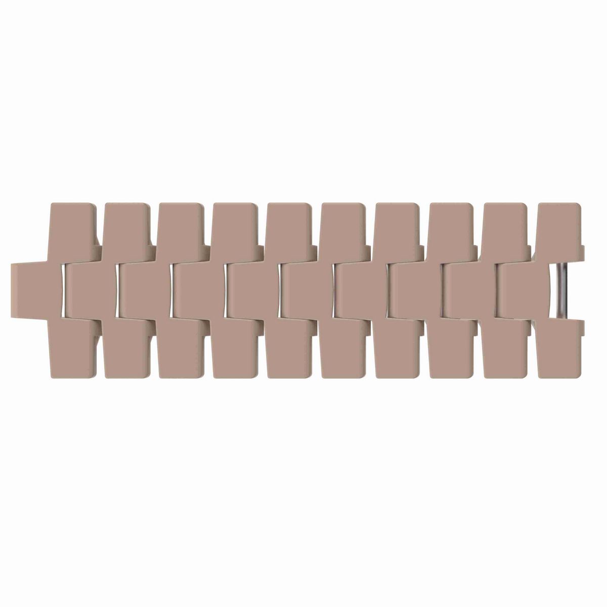 Rexnord 770TAB Side-flexing Solid Top, Material: Tan Low Friction, Width: 3.25in, Pitch: 1in - 81433911