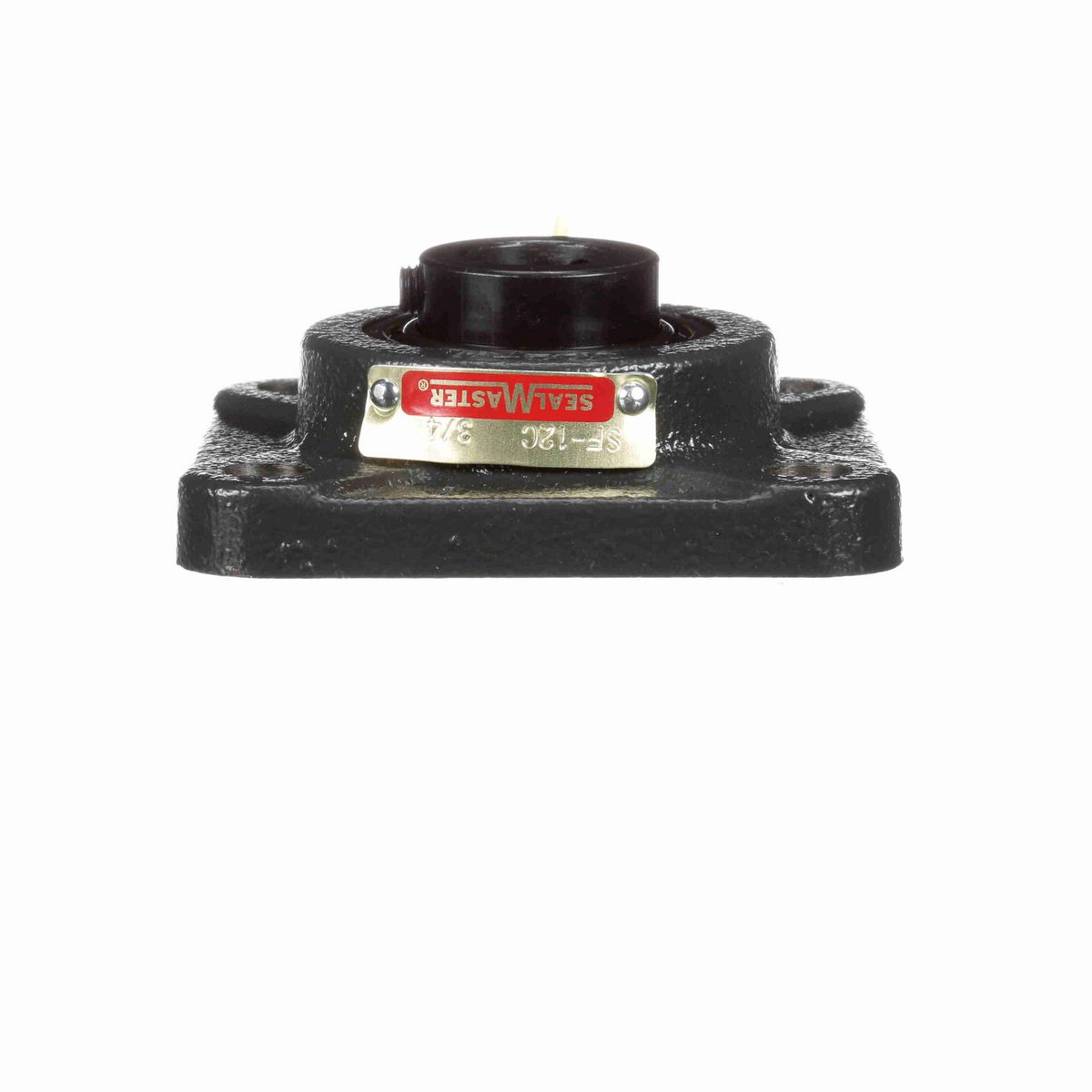 Sealmaster Mounted Cast Iron Four Bolt Flange Ball Bearing - 52100 Bearing Steel, Black Oxided - Setscrew Lock - SF-12C