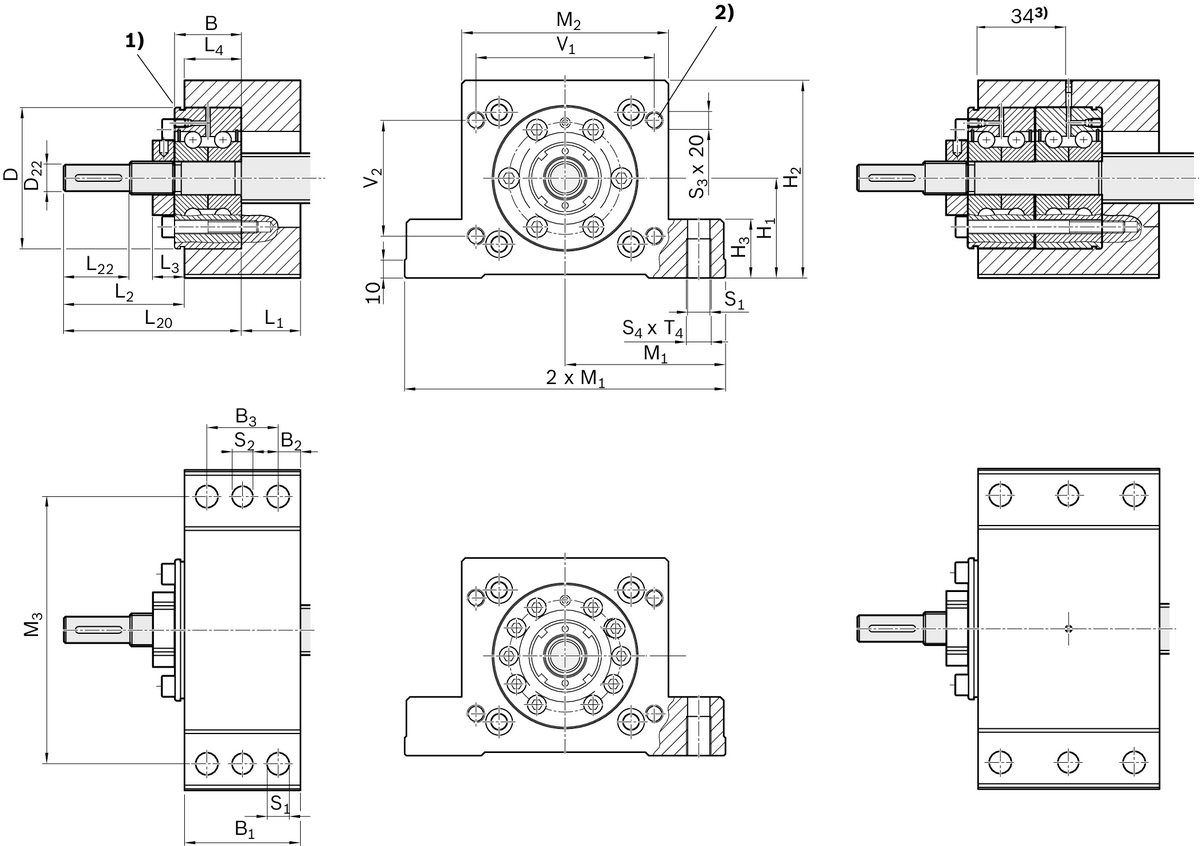 Блок опорного подшипника Bosch Rexroth SES-F-Z 12 [R159501220]
