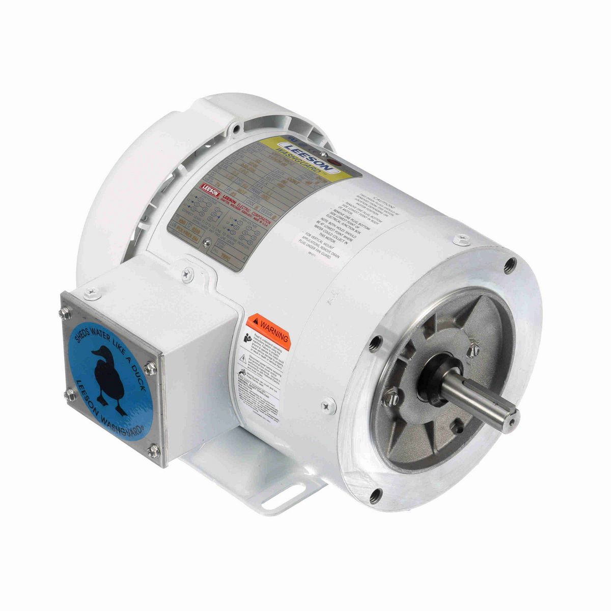 LEESON White Duck™ General Purpose Motor, 0.50 HP, 3 Ph, 60 Hz, 230/460 V, 1800 RPM, 56C Frame, TEFC - 112429.00