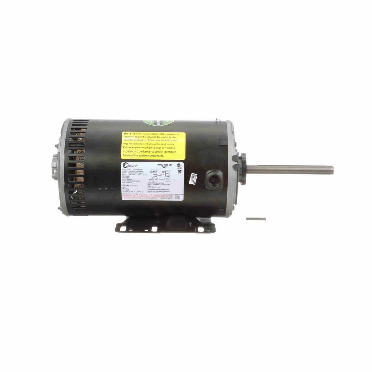 Century JuggerNaut® Pro Condenser Fan Motor, 1.5&1 HP, 3 Ph, 60&50 Hz, 208-230/460&190/380 V, 56HZ Frame, OAO - H1054RB-PRO