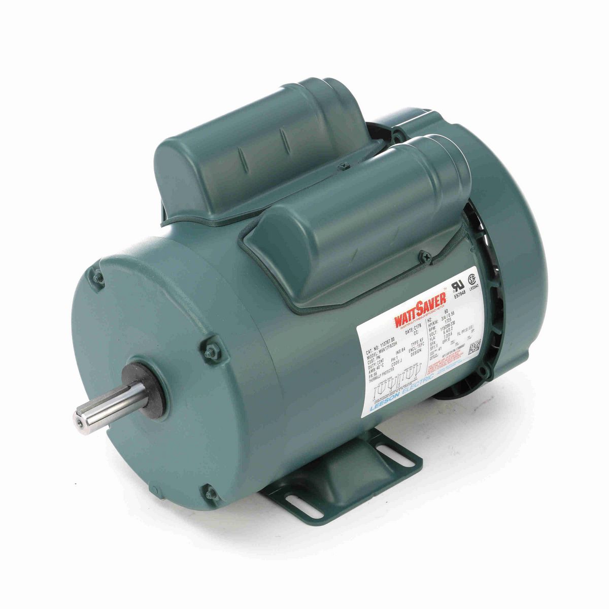 LEESON WATTSAVER® General Purpose Motor, 0.75 HP, 1 Ph, 60 Hz, 115/230 V, 1800 RPM, 56 Frame, TEFC - 113767.00