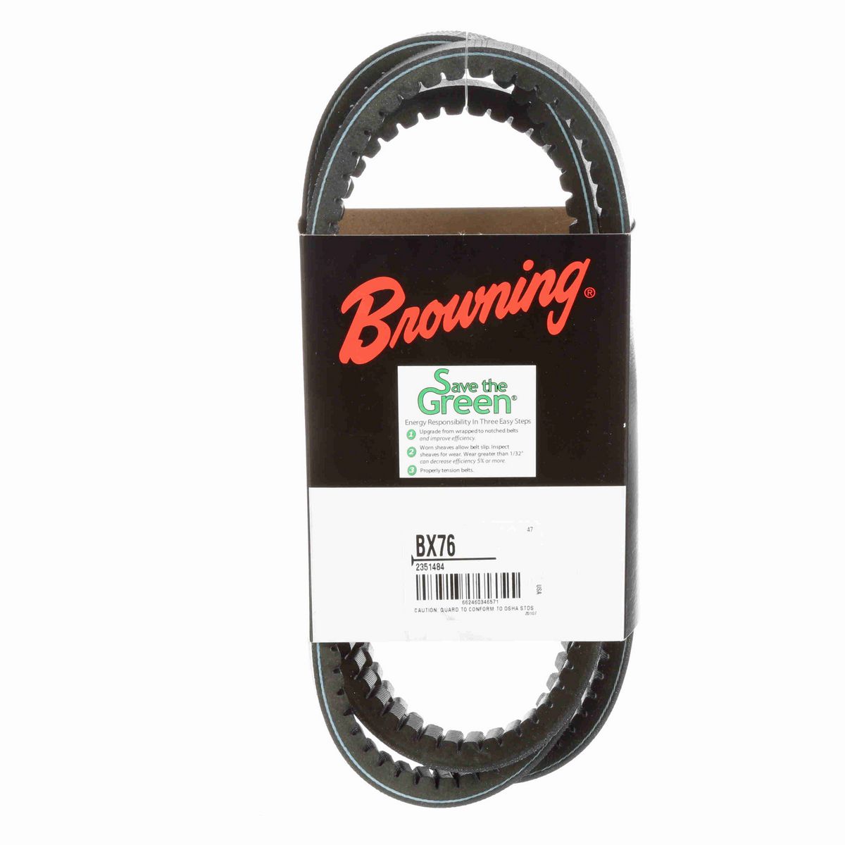 Browning EPDM Notched Belt 98% Efficient - BX76