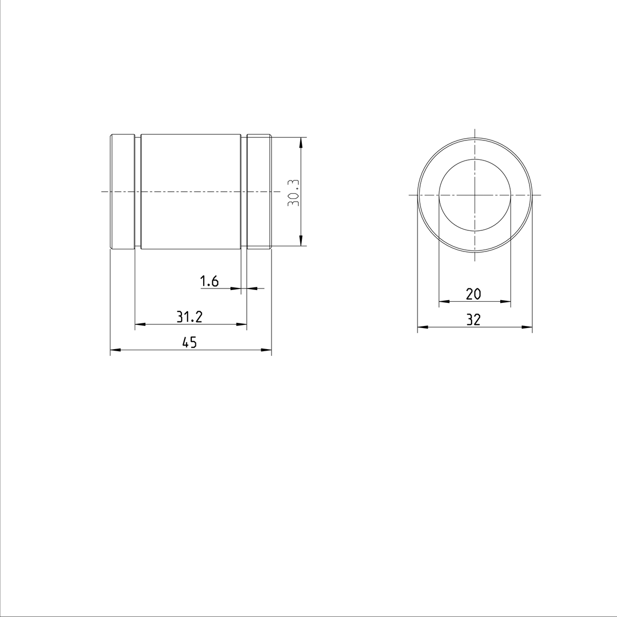 Стандартная линейная втулка Bosch Rexroth KBM-20-DD-NR & [R060202030]