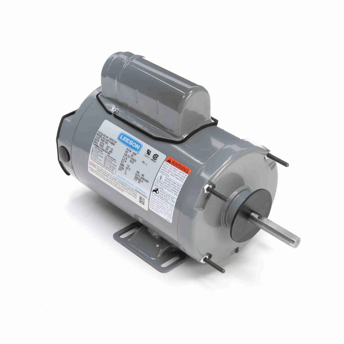 LEESON Agricultural Motor, 0.50 HP, 1 Ph, 60 Hz, 115/230 V, 1800 RPM, 48Y Frame, TEAO - 100701.00