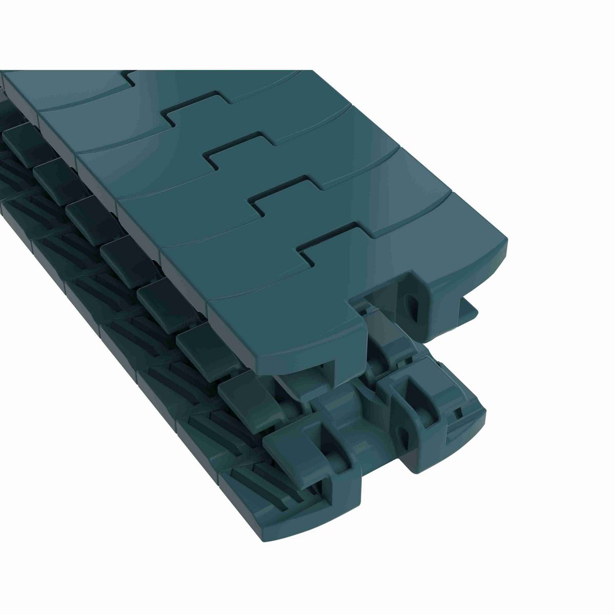 Rexnord 1050 FT TAB Side-flexing Solid Top, Material: Green Low Friction Acetal, Width: 3.3in, Pitch: 1in - 749.61.311