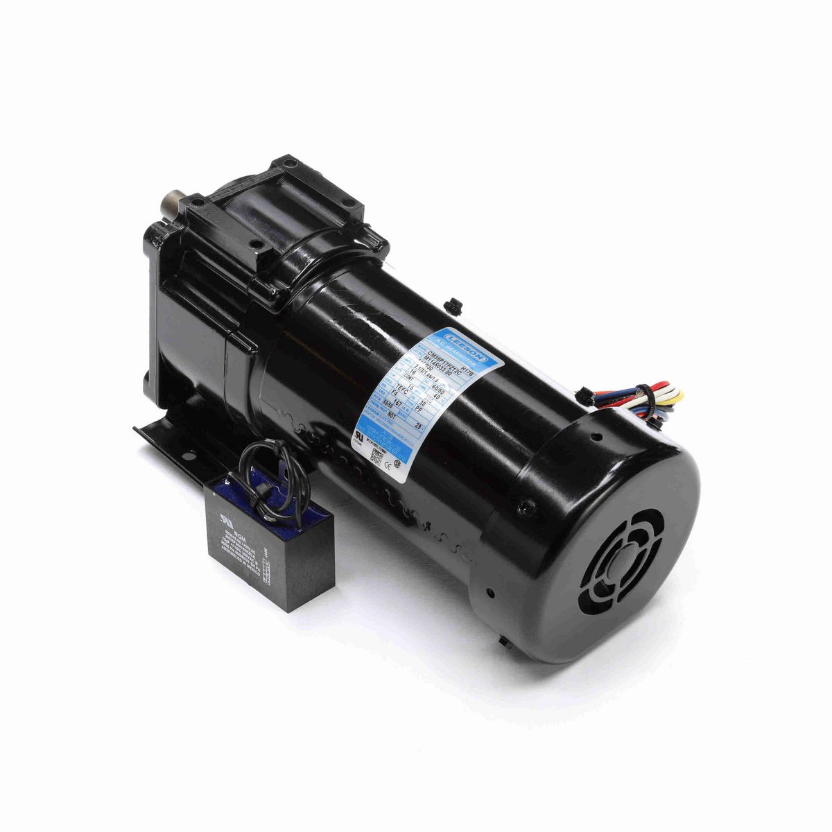 LEESON Parallel Shaft Gearmotor, 0.16 HP, 1 Ph, 60 Hz, 115 V, 60 RPM, 38 Frame, TEFC - M1145033.00