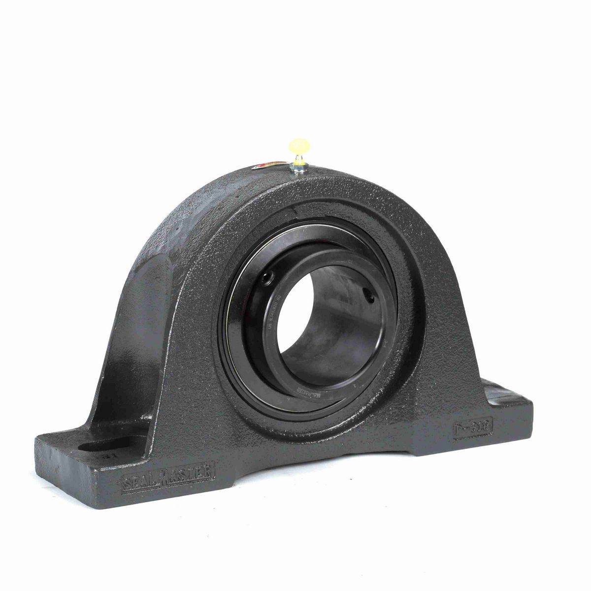 Sealmaster Mounted Cast Iron Two Bolt Pillow Block Ball Bearing - 52100 Bearing Steel, Black Oxided - Setscrew Lock - MP-64