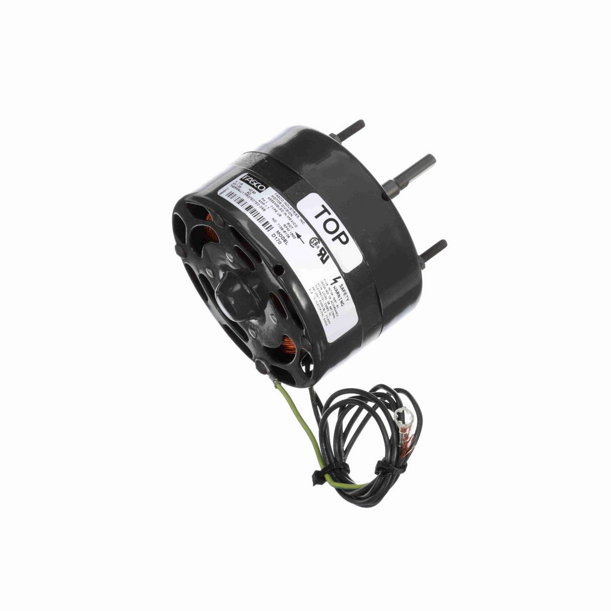 FASCO Fan and Blower Motor, 1/20 HP, 1 Ph, 60 Hz, 115 V, 1500 RPM, 1 Speed, 4.4" Diameter, OAO - D170