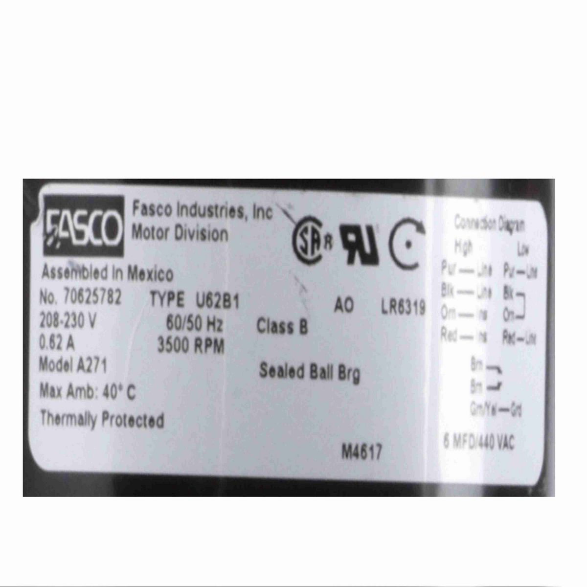 FASCO Round Outlet Permanent Split Capacitor OEM Replacement Draft Inducer Blower, 208-230 Volts, Flange: Yes - A271