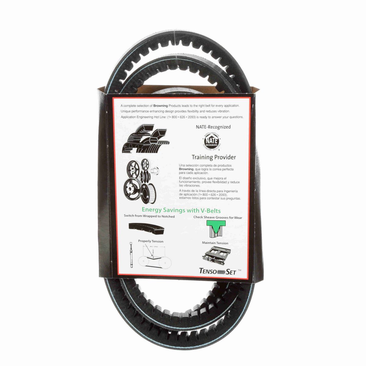 Browning EPDM Notched Belt 98% Efficient - BX65