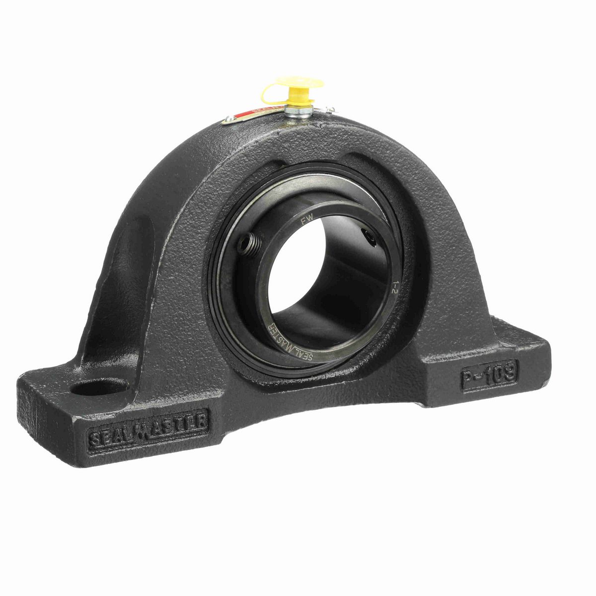 Sealmaster Mounted Cast Iron Two Bolt Pillow Block Ball Bearing - 52100 Bearing Steel, Black Oxided - Setscrew Lock - NP-32R