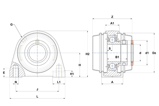 Фланцевый подшипниковый узел SNR ESPAE207T20CCE