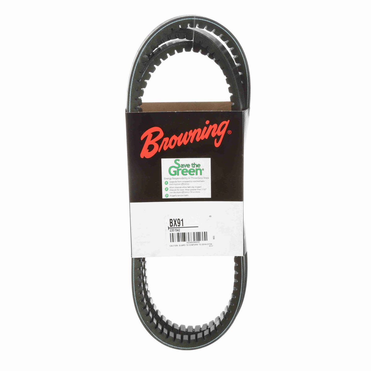 Browning EPDM Notched Belt 98% Efficient - BX91