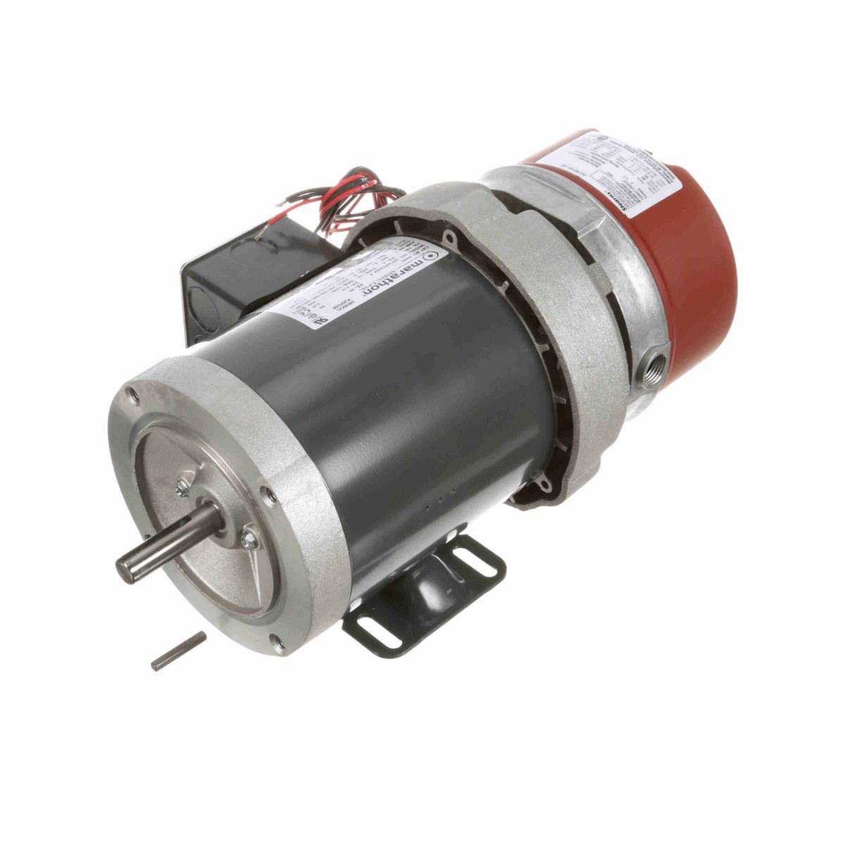LEESON Brake Motor, 0.33 & 0.25 HP, 3 Ph, 60 & 50 Hz, 208-230/460 & 190/380 V, 1200 & 1000 RPM, 56C Frame, TEFC - D451