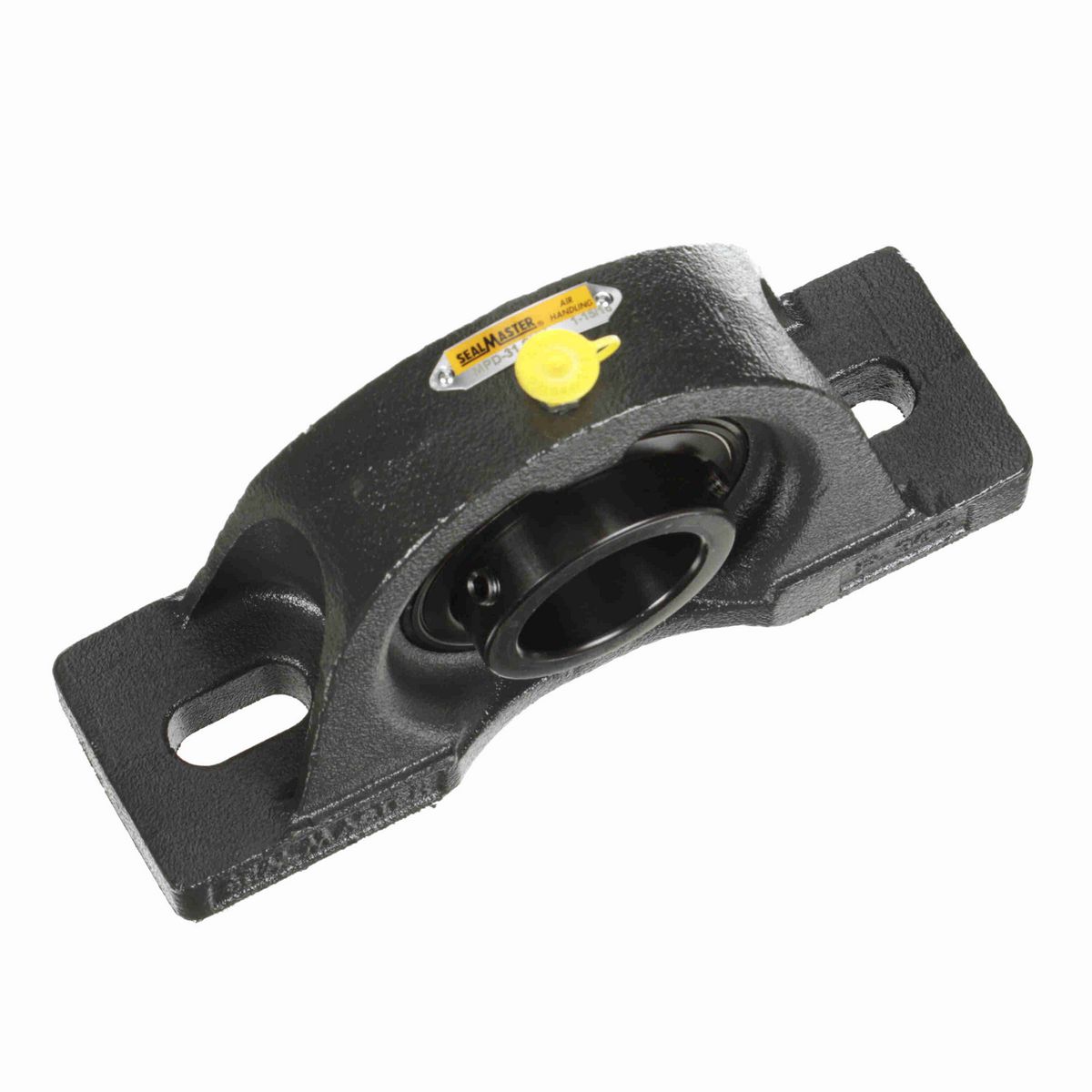 Sealmaster Mounted Cast Iron Two Bolt Pillow Block Ball Bearing - 52100 Bearing Steel, Black Oxided - Setscrew Lock - Air Handling Housing Fit, Noise Tested - MP-31 CXU