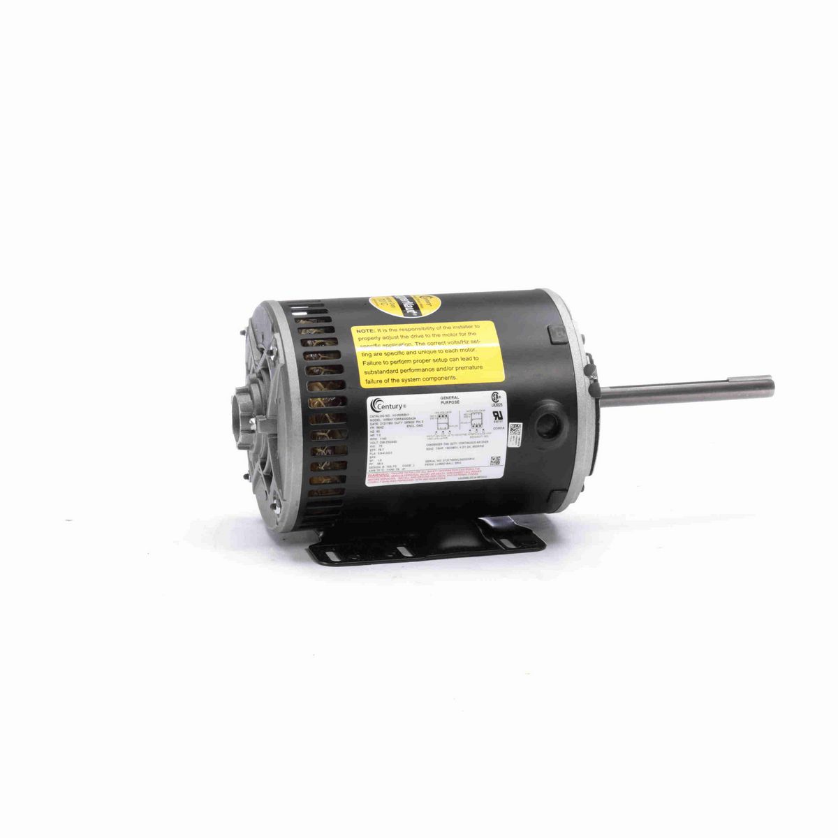 Century JuggerNaut® Condenser Fan Motor, 1 HP, 3 Ph, 60 Hz, 208-230/460&190/380 V, 1200 RPM, 56HZ Frame, OPAO - H1050RBV1