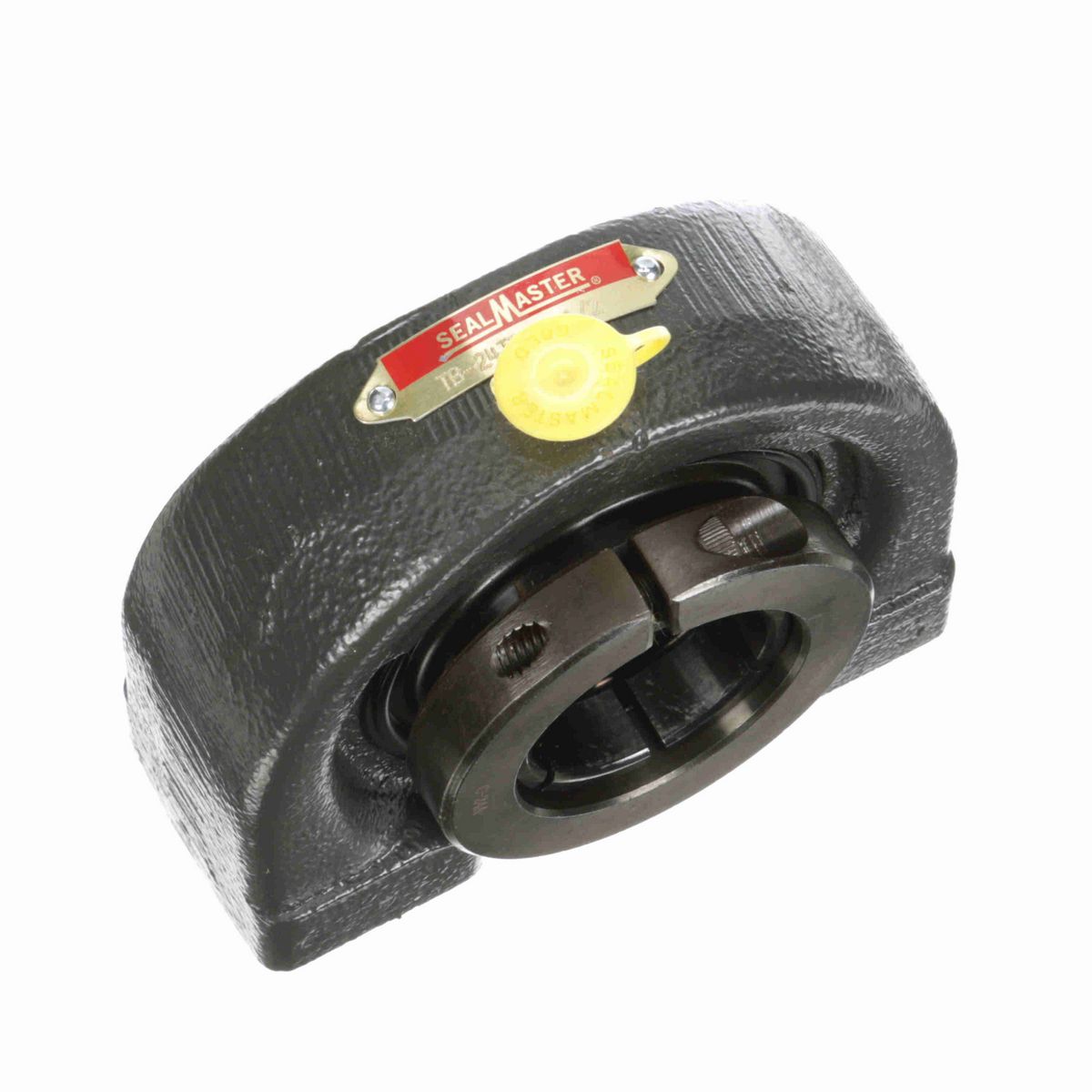 Sealmaster Mounted Cast Iron Tapped Base Pillow Block Ball Bearing - 52100 Bearing Steel, Black Oxided - Concentric Lock - TB-24TC