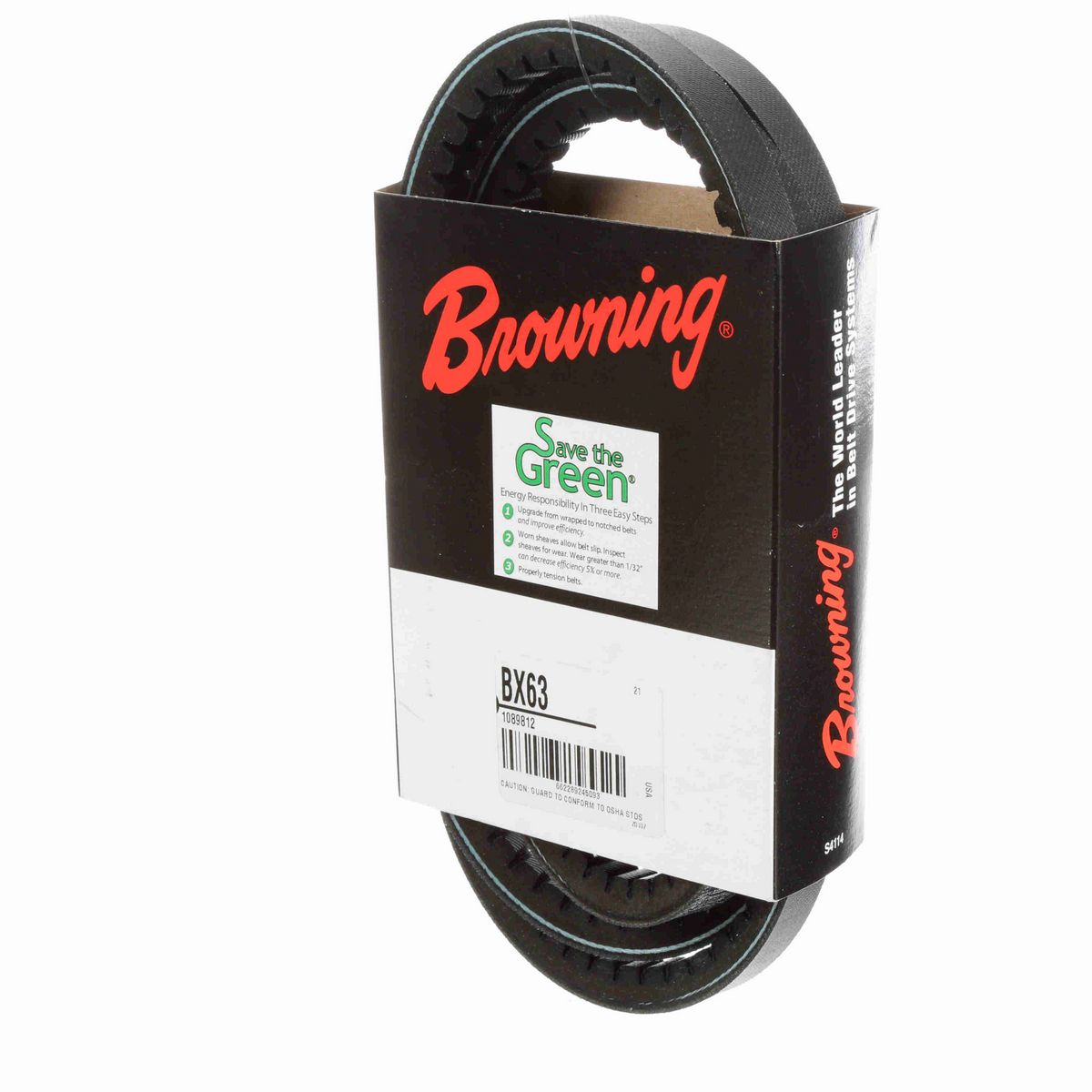 Browning EPDM Notched Belt 98% Efficient - BX63