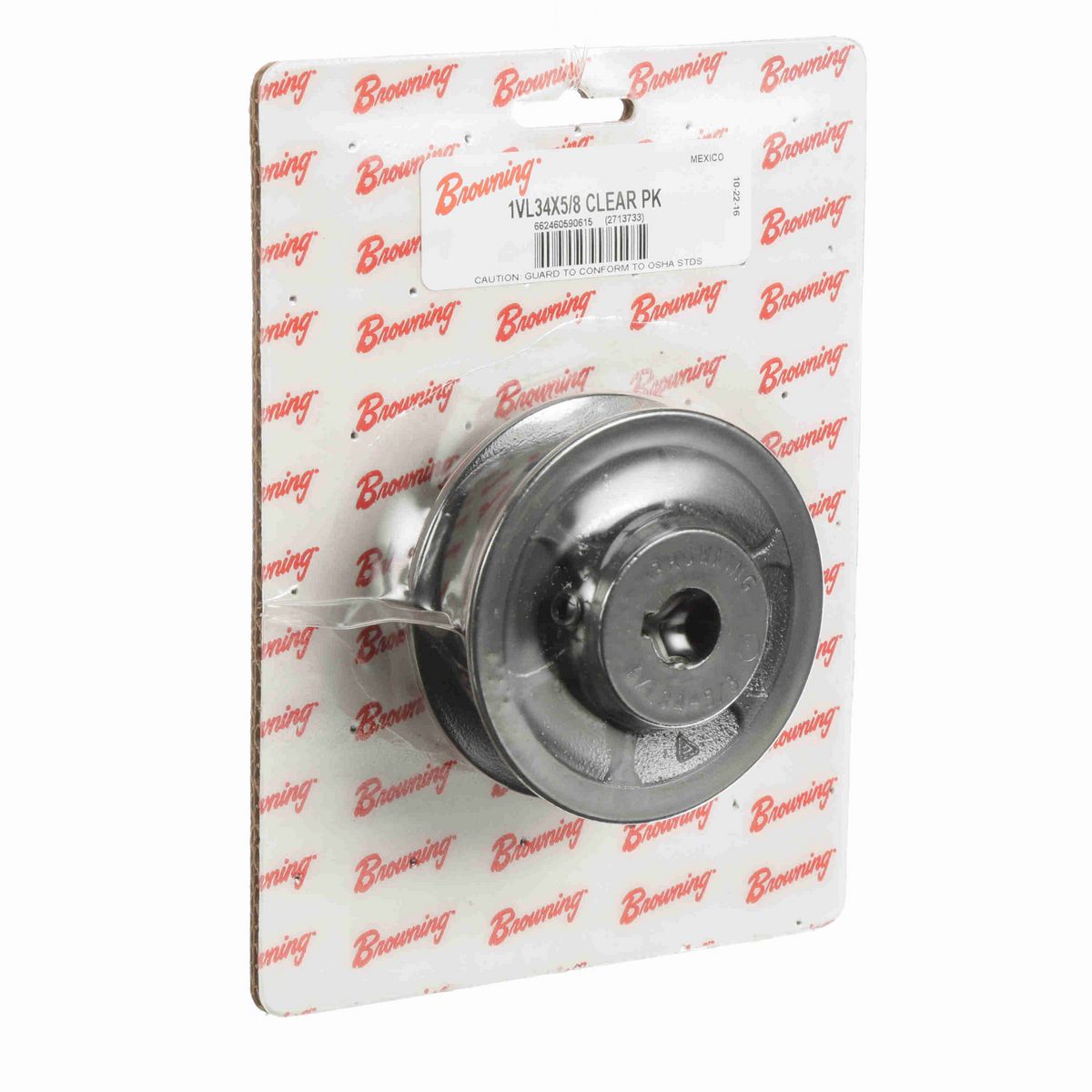 Browning 1 Groove Cast Iron Finish Bore FHP Variable Pitch Sheave Clear Pack - 1VL34X5/8 CLEAR PK